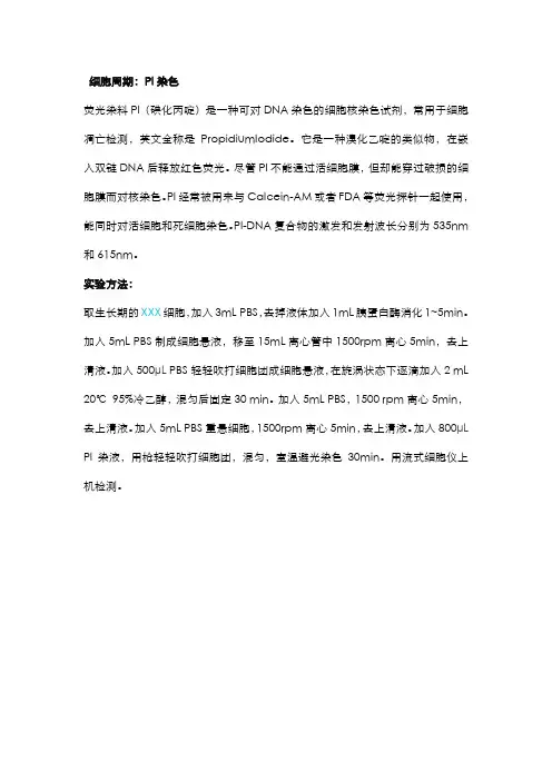 细胞周期：PI染色