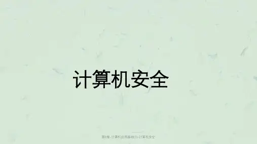 第8章-计算机应用基础(3)-计算机安全课件