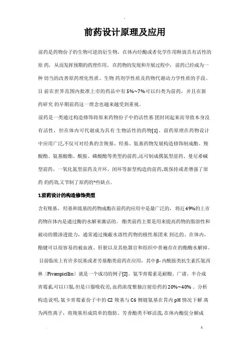 前药设计原理及应用