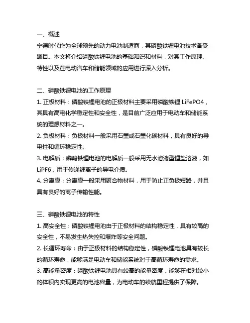宁德时代磷酸铁锂电池基础知识材料
