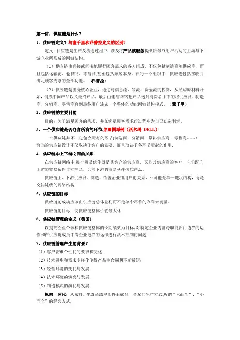 供应链重点