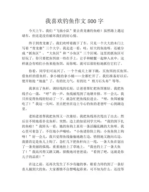 我喜欢钓鱼作文800字