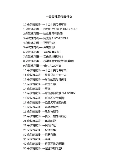 十朵玫瑰花代表什么