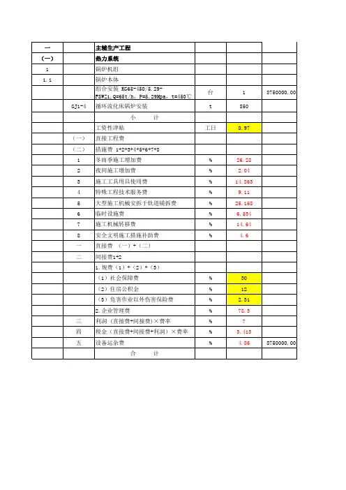 内蒙古工程取费标准