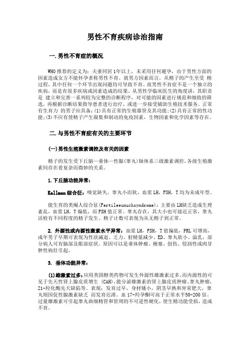 男性不育疾病诊治指南