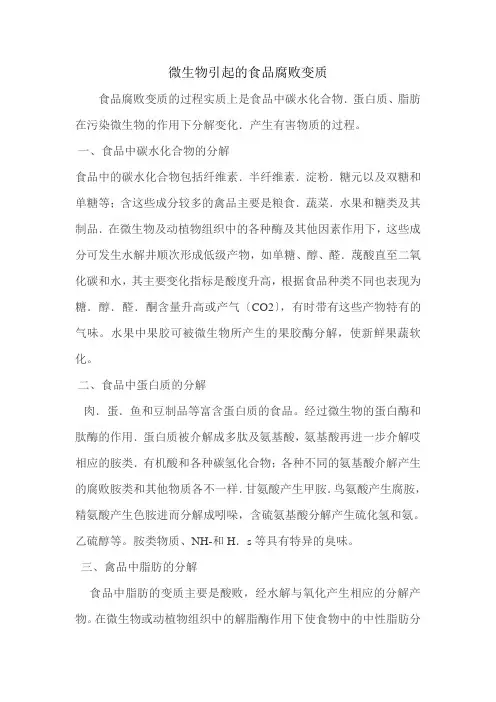 微生物引起的食品腐败变质