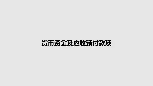 货币资金及应收预付款项PPT教案