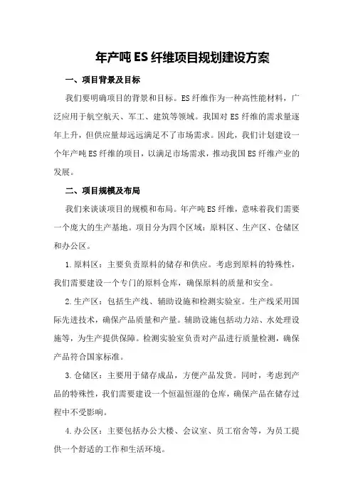 年产吨ES纤维项目规划建设方案