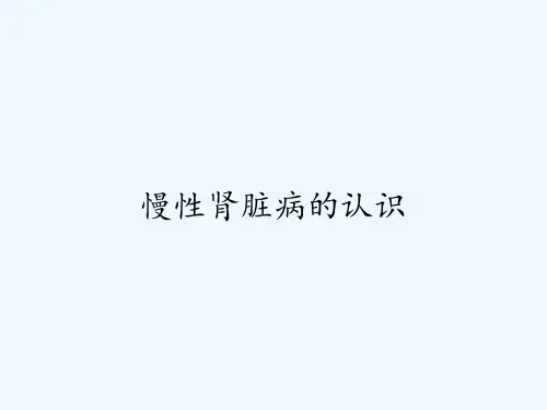慢性肾脏病的认识ppt