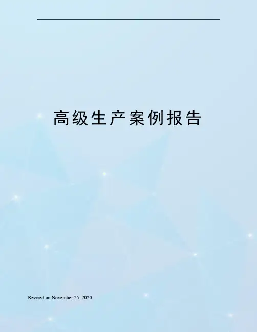 高级生产案例报告