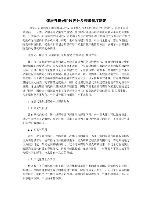 煤层气排采阶段划分及排采制度制定