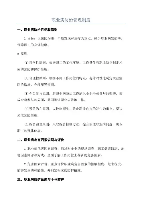 职业病防治管理制度