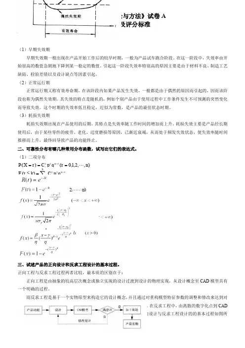 《现代设计理论与方法》AB卷答案wxw