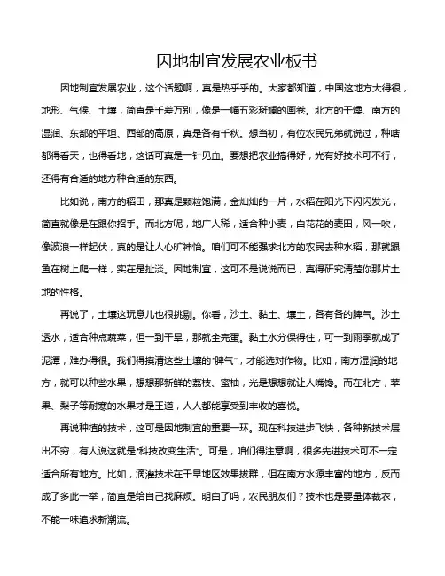 因地制宜发展农业板书