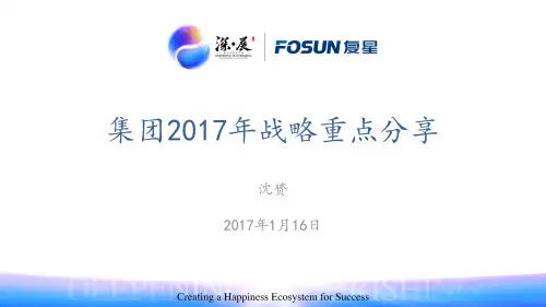 2017年复星集团战略重点上课讲义