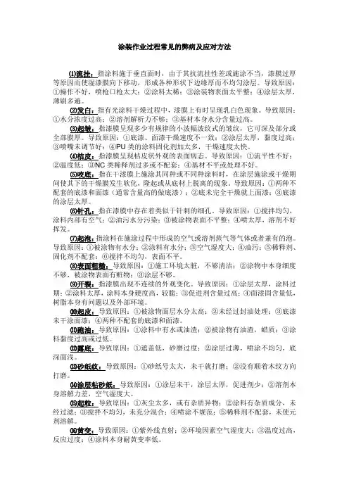 涂装作业过程常见的弊病及应对方法