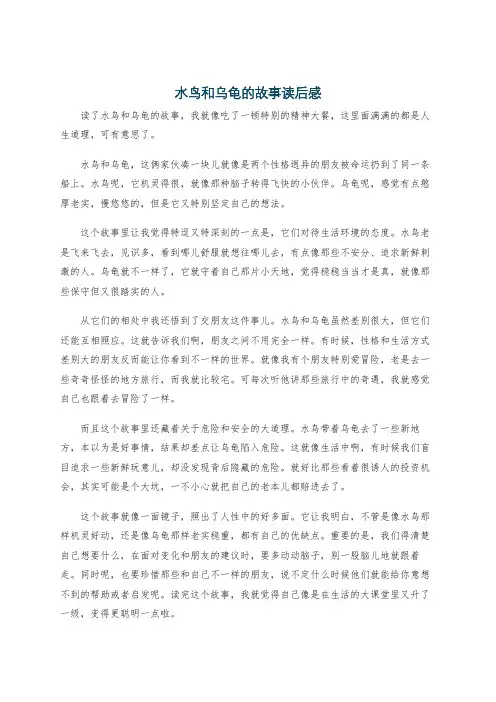 水鸟和乌龟的故事读后感