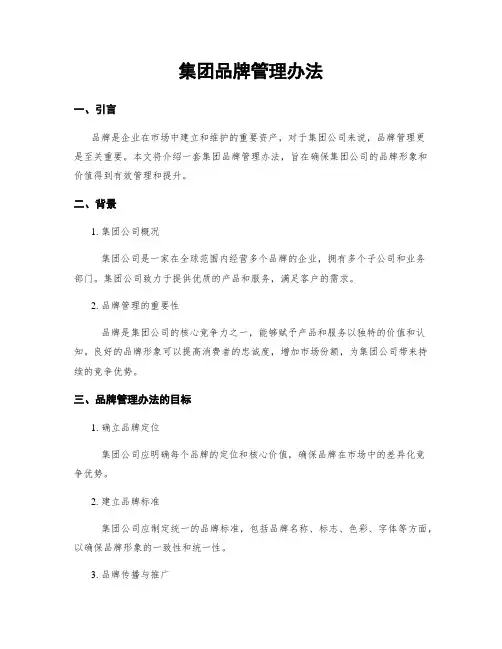 集团品牌管理办法