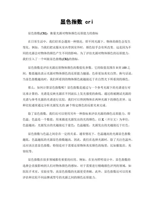 显色指数 cri