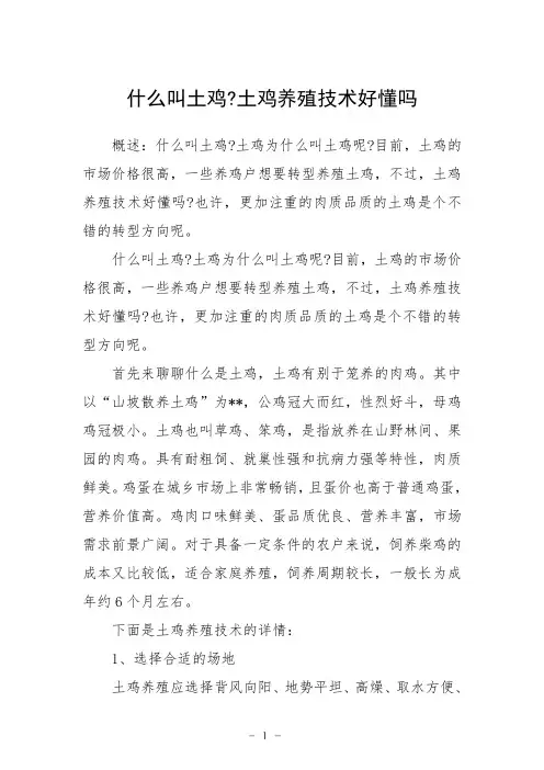 什么叫土鸡-土鸡养殖技术好懂吗