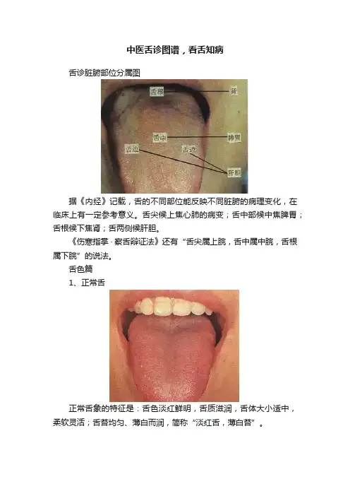 中医舌诊图谱，看舌知病