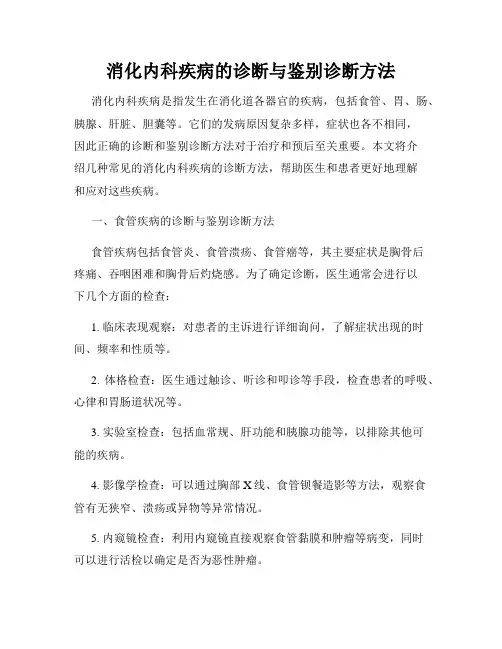 消化内科疾病的诊断与鉴别诊断方法