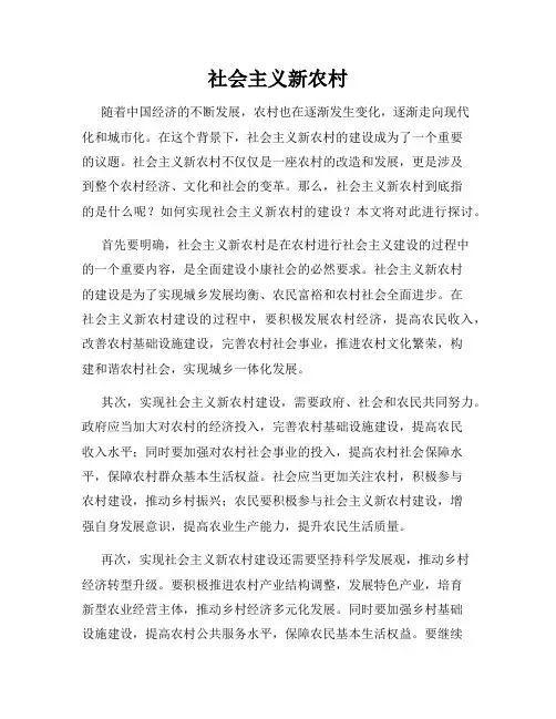 社会主义新农村