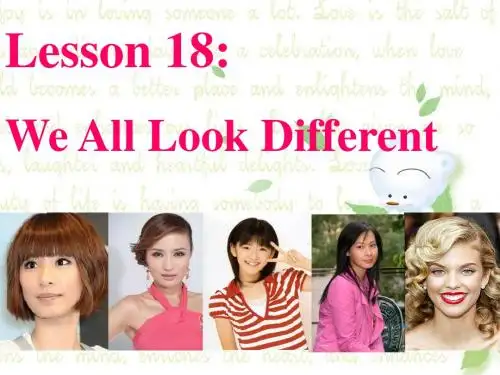 lesson 18  we all look different