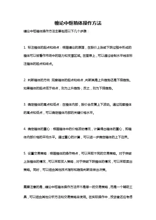 缠论中枢箱体操作方法