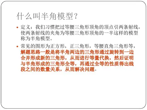 几何模型半角模型教学提纲