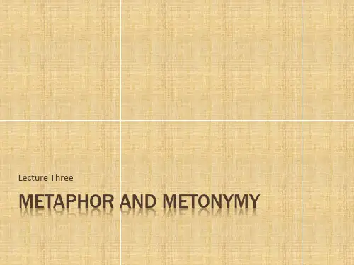 Metaphor and metonymy