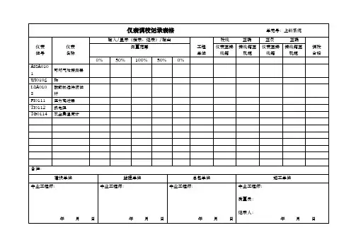 仪表调校记录表格模板