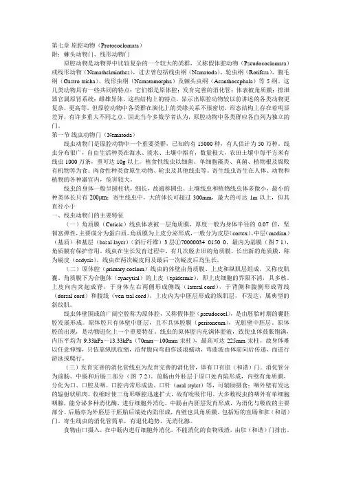 普通动物学第七章 原腔动物 附：棘头动物门、线形动物门