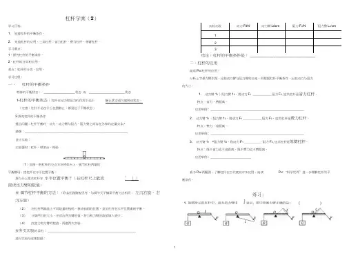 杠杆第二课时学案2