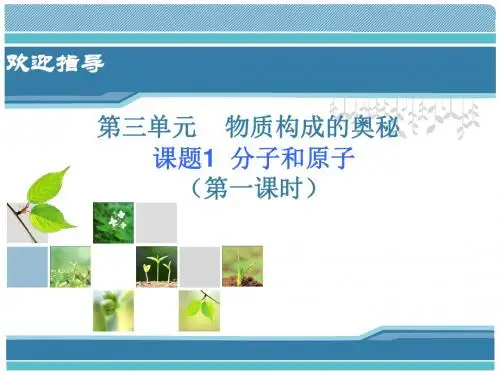 人教版九年级上册 第三单元 课题1《分子和原子》说课课件(31张PPT)