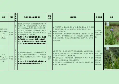 生态修复环境工程水生植物（常用）