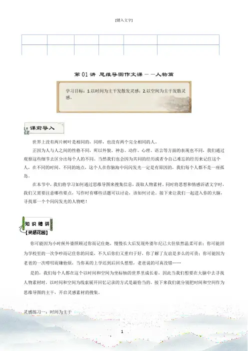 小学语文思维导图作文课——人物篇