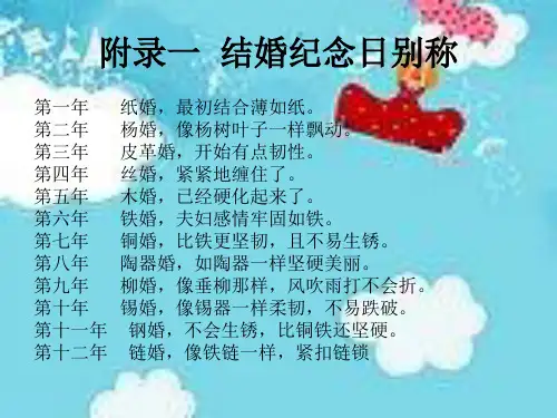附录一结婚纪念日别称