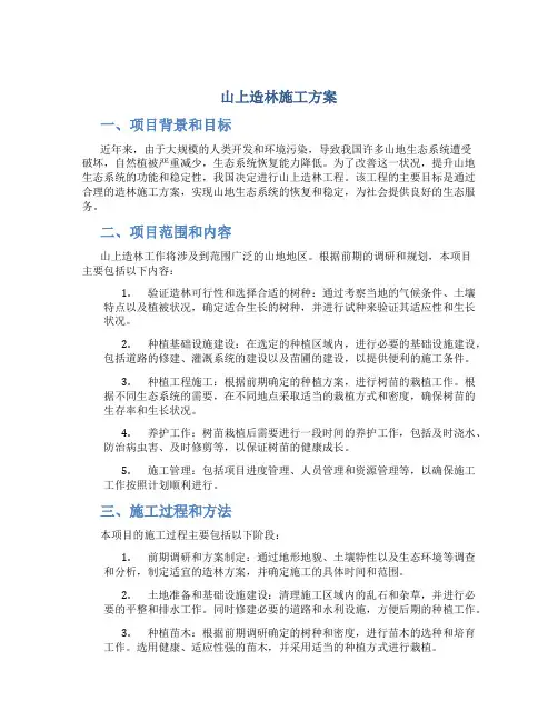 山上造林施工方案
