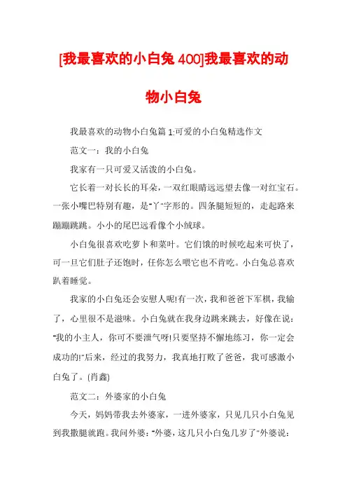 [我最喜欢的小白兔400]我最喜欢的动物小白兔
