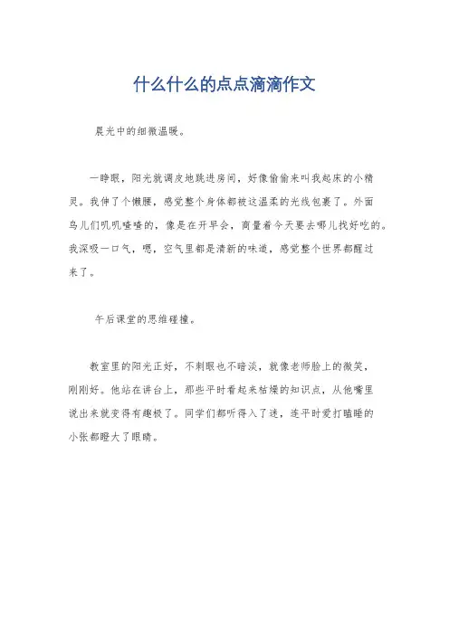 什么什么的点点滴滴作文
