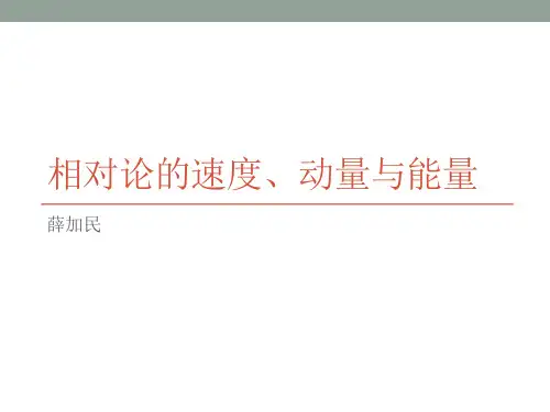 第18课狭义相对论II——动量和能量