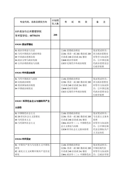 武汉大学行政管理专业