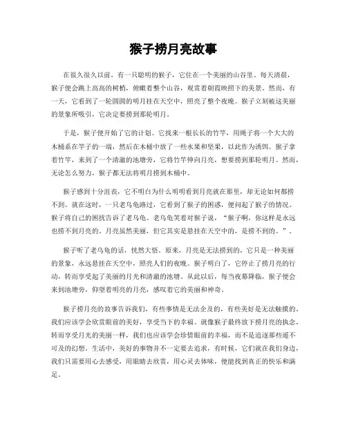 猴子捞月亮故事