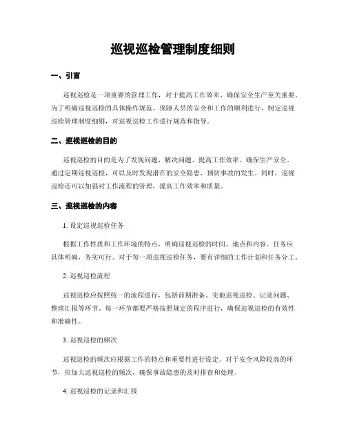 巡视巡检管理制度细则