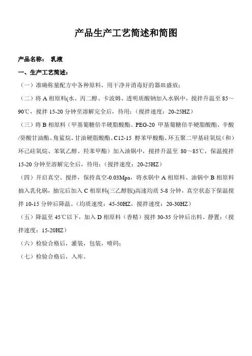乳液工艺简介及流程图