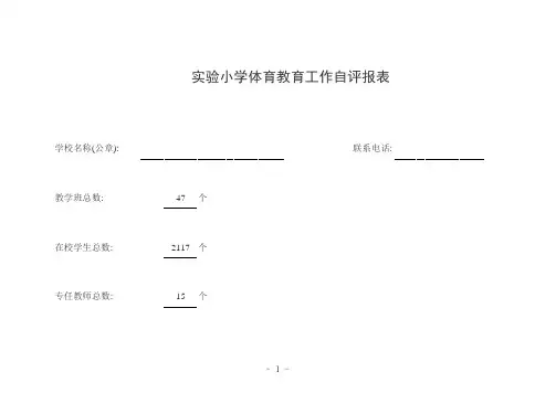 实验小学体育教育工作自评报表