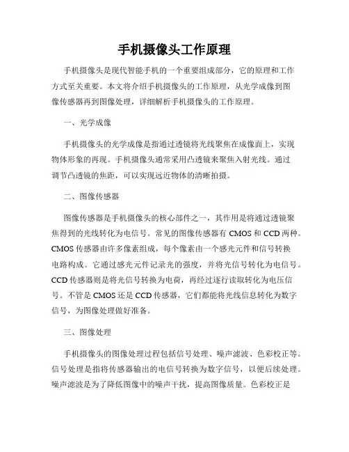 手机摄像头工作原理