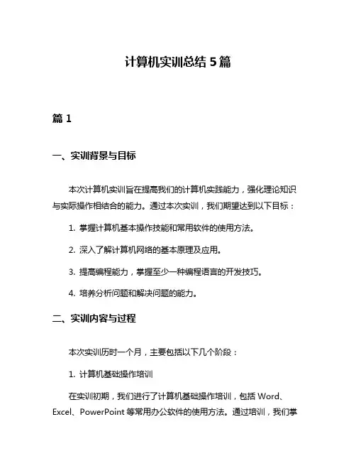 计算机实训总结5篇