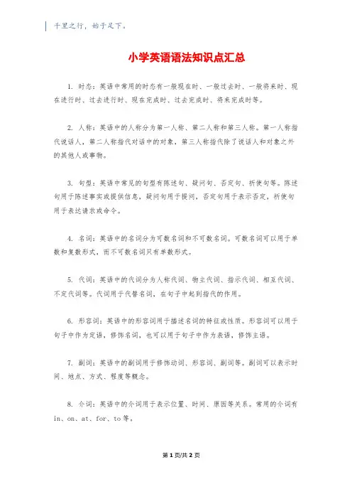 小学英语语法知识点汇总